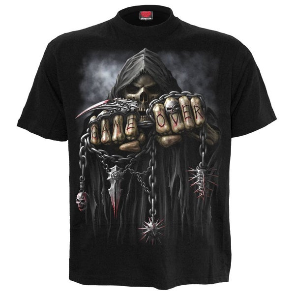 T -Shirt Spiral pour Homme GAME OVER Grande Taille -Noir