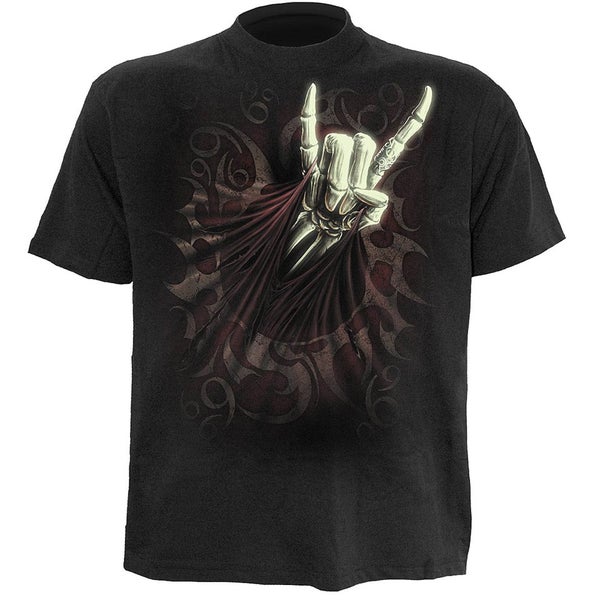 T -Shirt Spiral pour Homme ROCK SALUTE -Noir