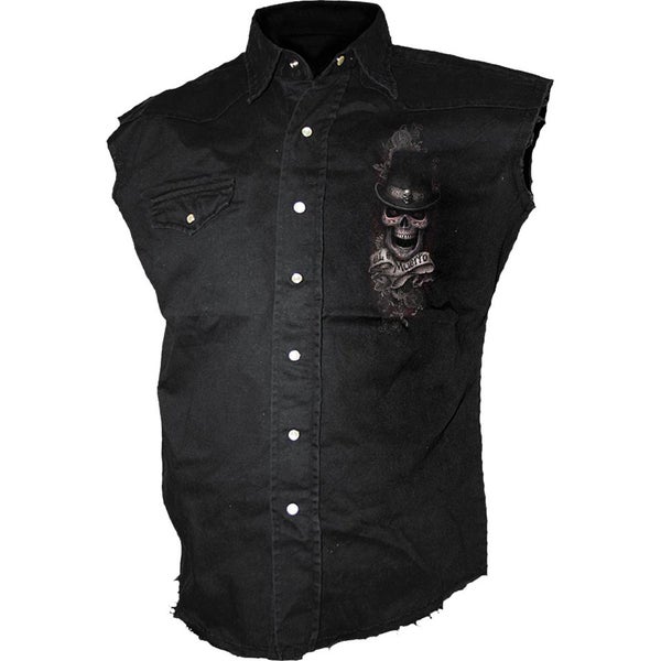 Spiral Men's EL MUERTO Sleeveless Stone Washed Worker Shirt - Black