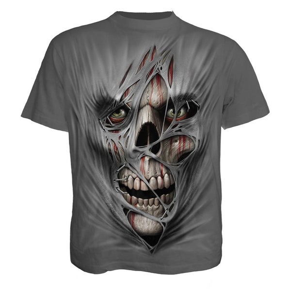 Spiral Men's STITCHED UP T-Shirt - Charcoal