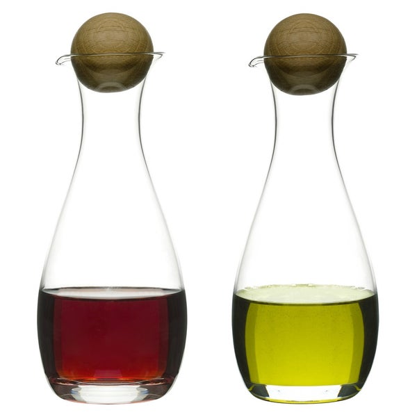 Sagaform Oil/Vinegar Bottles With Oak Stoppers (2-Pack)
