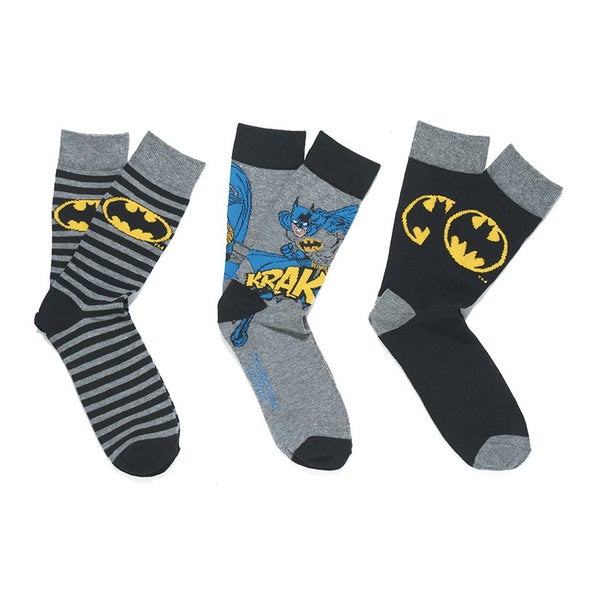 Batman Men's 3 Pack Socks - Charcoal