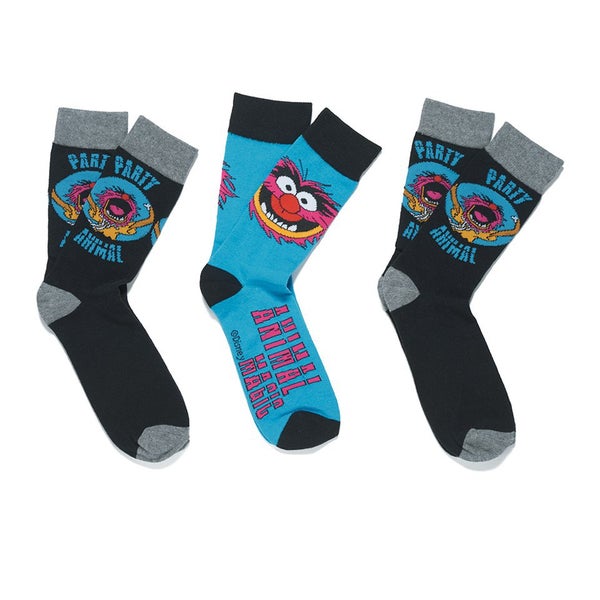Muppets Men's 3 Pack Socks - Black/Blue