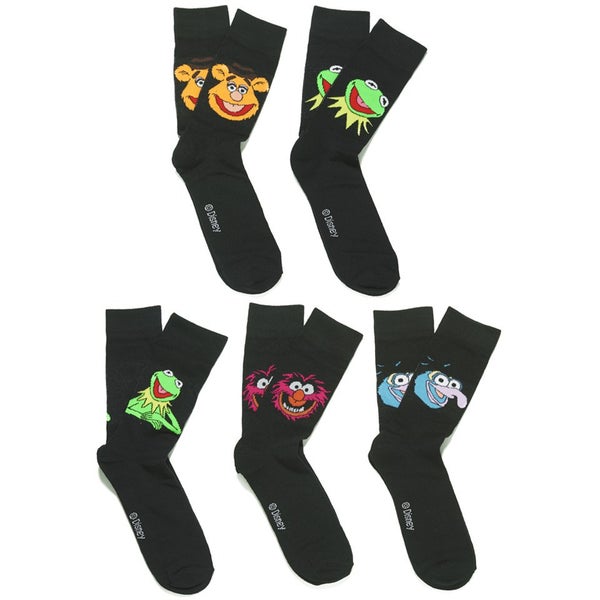 Muppets Men's 5 Pack Socks - Black