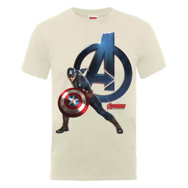 Marvel Avengers Men's Age of Ultron Captain America T-Shirt - Nude