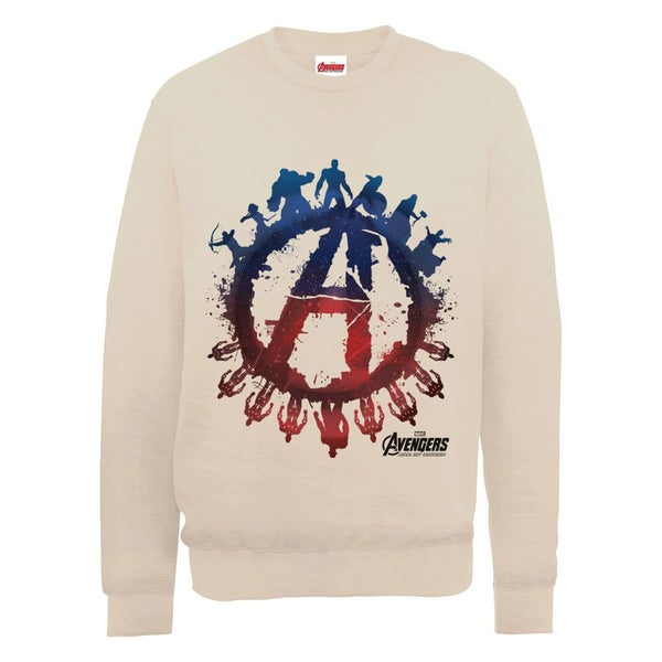 Marvel Avengers Age of Ultron Team Silhouette Logo Sweatshirt - Beige