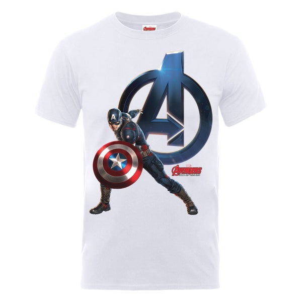Marvel Avengers Men's Age of Ultron Captain America T-Shirt - White