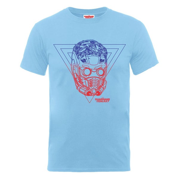 Marvel Guardians of the Galaxy Men's Star-Lord Colour Sketch T-Shirt - Sky