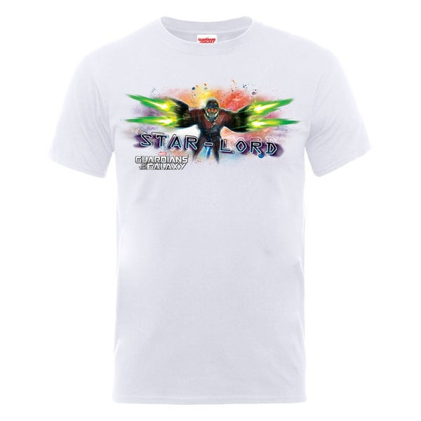 Marvel Guardians of the Galaxy Men's Star-Lord Burst T-Shirt - White
