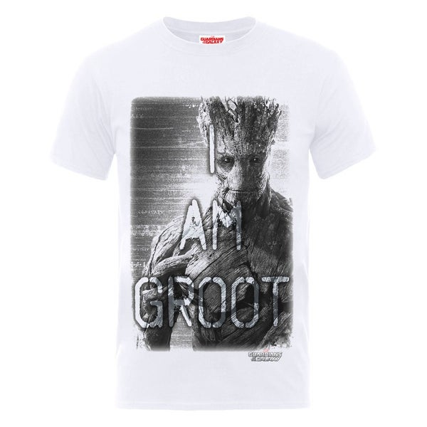 Marvel Guardians of the Galaxy Men's I Am Groot T-Shirt - White