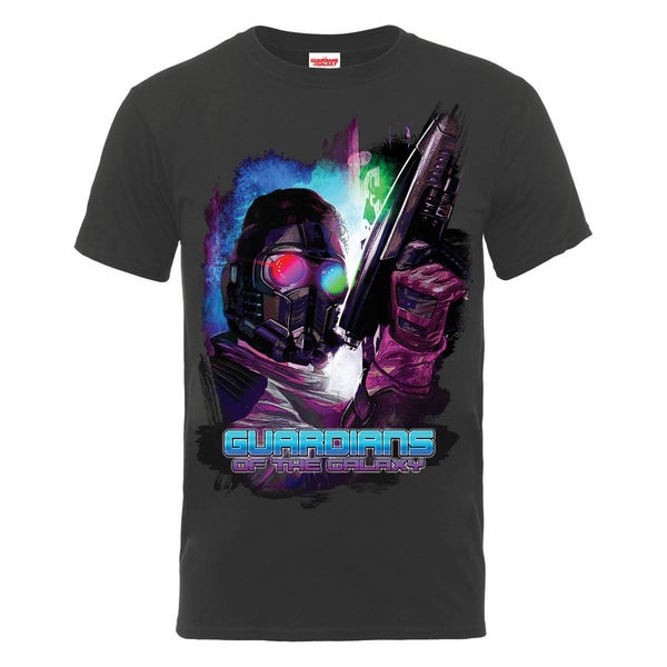 Marvel Guardians of the Galaxy Men's Star-Lord Pose T-Shirt - Charcoal