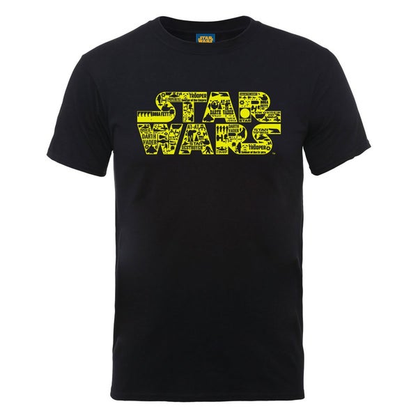 Star Wars Men's Logo Icons Montage T-Shirt - Black