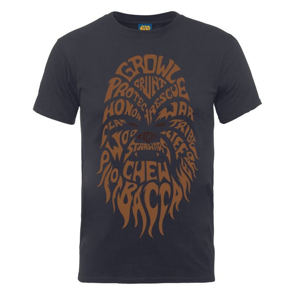 Star Wars Men's Chewbacca Text Head T-Shirt - Charcoal