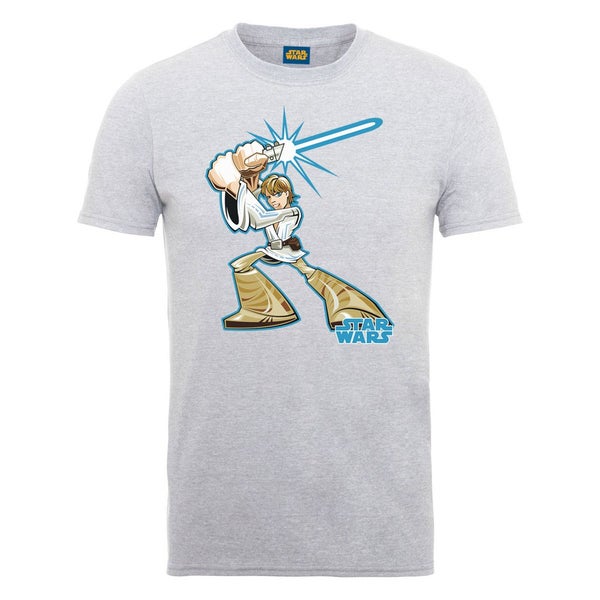 Star Wars Men's Luke Skywalker Jedi Character T-Shirt - Heather Grey
