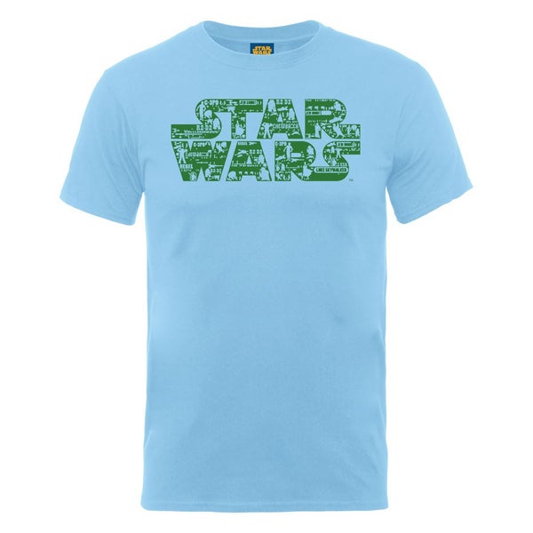 Star Wars Men's Logo Jedi Icons Montage T-Shirt - Sky