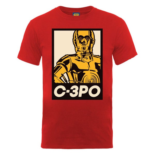 Star Wars Men's C-3PO Art Poster T-Shirt - Red