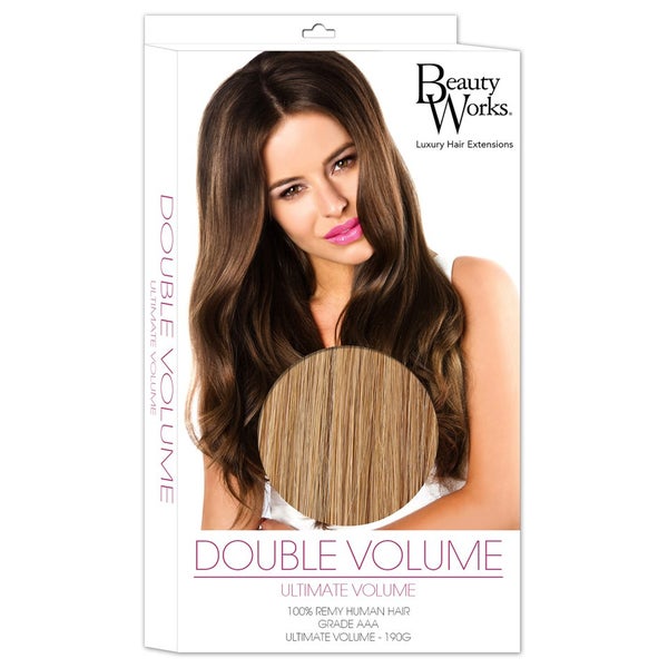 Extensions de cheveux Remy Double Volume de Beauty Works - Blond foncé 10/14/16