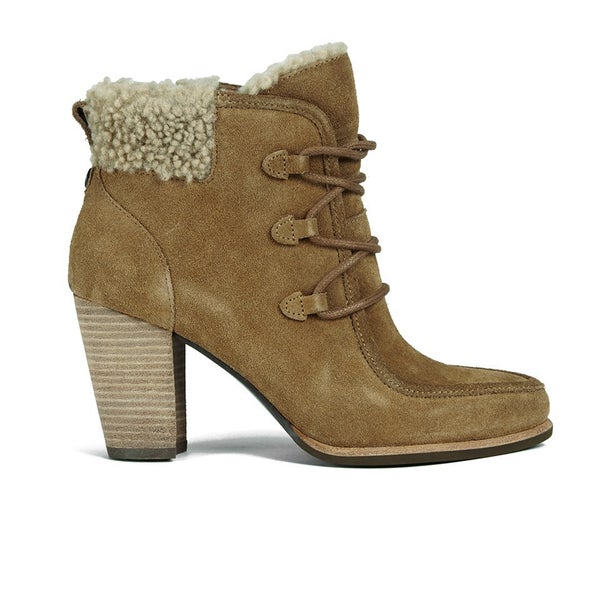 UGG Women's Analise Lace up Heeled Ankle Boots - Chestnut