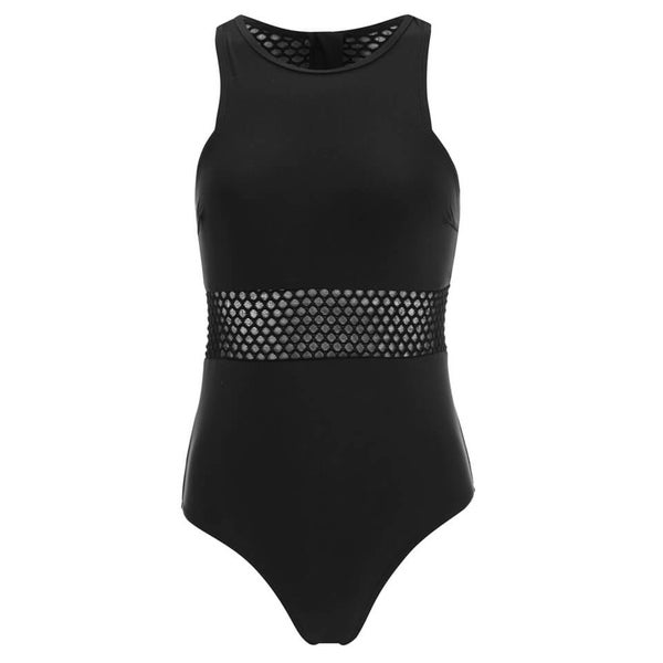 South Beach Women's Mesh Detail Swimsuit - Black