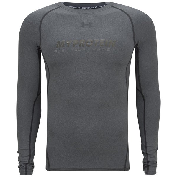 Мужской Компрессионный Топ Under Armour HeatGear с длинными рукавами - Серый цвет (Carbon Heather)