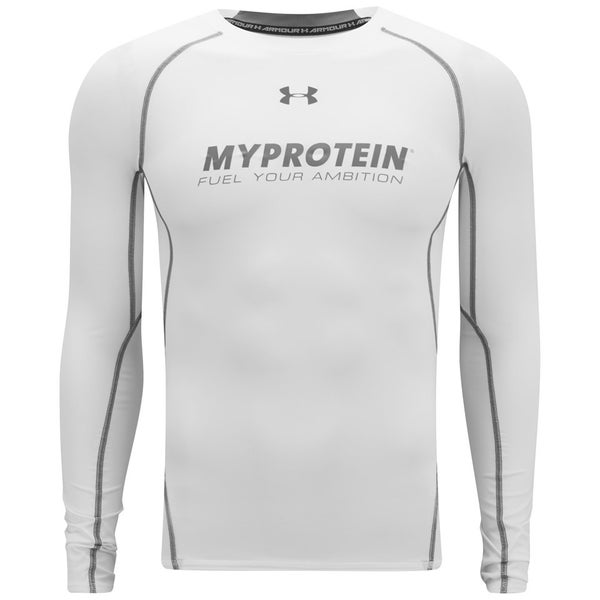 Myprotein Under Armour Men's HeatGear Long Sleeve Compression Shirt - White