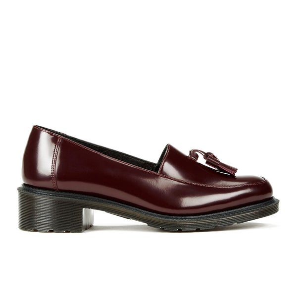 Dr. Martens Women's Adelaide Favilla Polished Smooth Leather Tassel Slip On Shoes - Oxblood