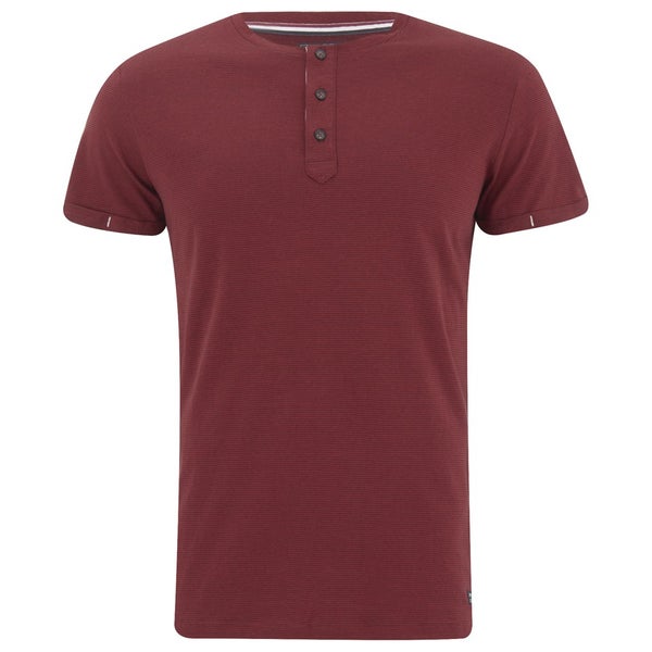 Produkt Men's OEK New Grandad Buttoned T-Shirt - Red Dahlia