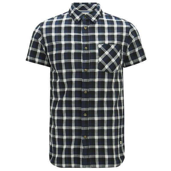 Jack & Jones Men's Originals Ray Checked Short Sleeve Shirt - Navy Blazer