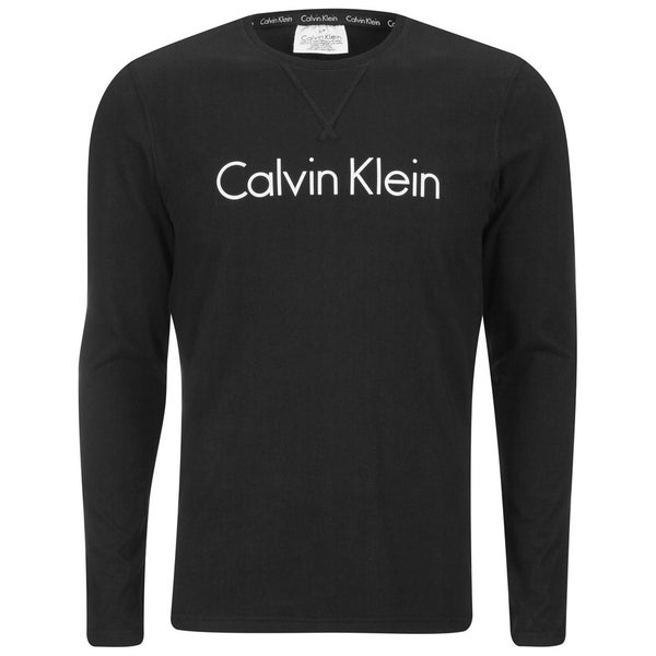 Calvin Klein Men's Comfort Cotton Long Sleeve Crew Neck T-Shirt - Black
