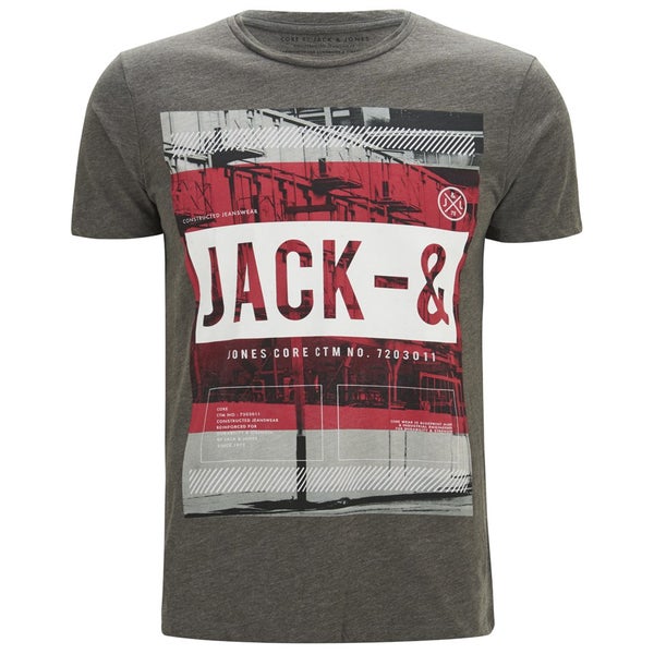 Jack & Jones Men's Core Look Crew Neck T-Shirt - Grey Melange