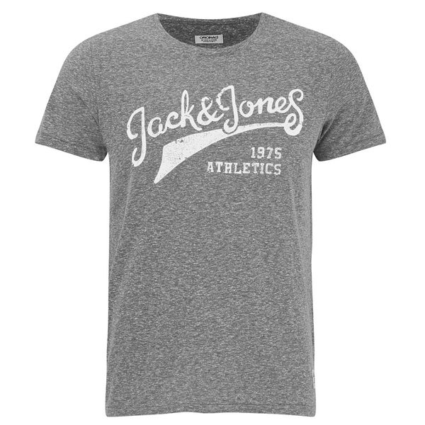 Jack & Jones Men's Originals Paint Crew T-Shirt - Dark Grey Melange