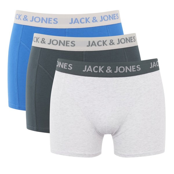 Jack & Jones Men's Carlon 3 Pack Boxers - Blue/White/Slate