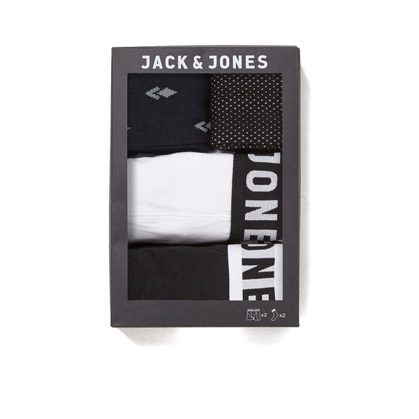 Jack & Jones Men's Sense Boxers 2-Pack Boxers and 2-Pack Socks Gift Set - Black