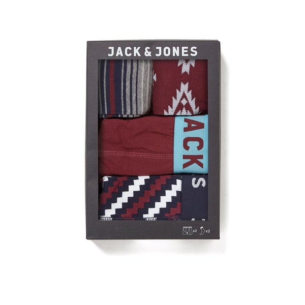 Jack & Jones Men's Sense Boxers 2-Pack Boxers and 2-Pack Socks Gift Set - Red