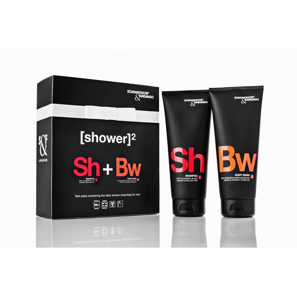 Scaramouche & Fandango Men's Shower Twin Pack -shampoo ja suihkusaippua miehille