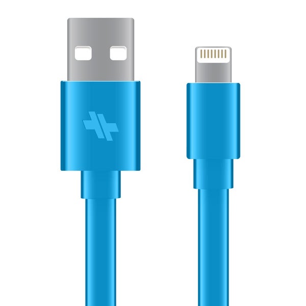 Swiss Mobility Sync/Charge Flat Cable (4ft.) Lightning Devices - Turquoise