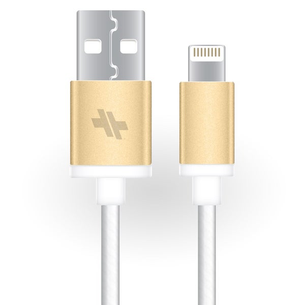 Swiss Mobility Alloy Series Sync/Charge Rugged Cable (6 ft.) for Lightning Devices - Gold
