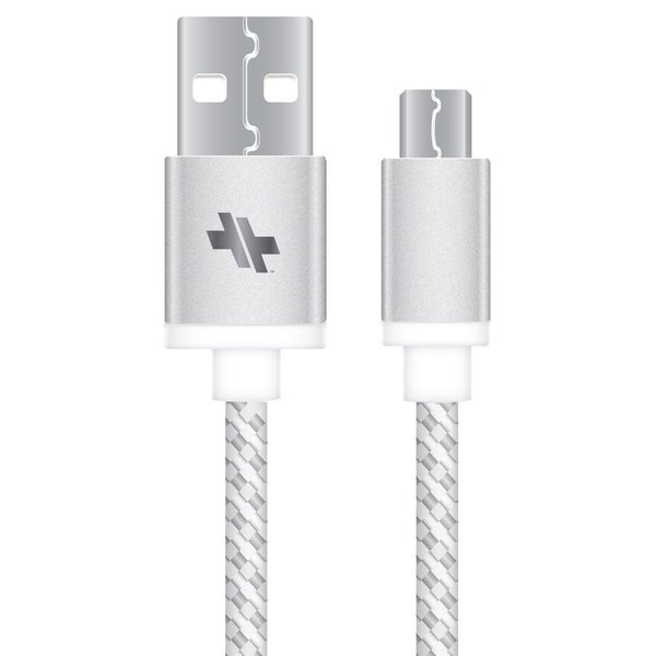 Swiss Mobility Alloy Series Sync/Charge Rugged Cable (6 ft.) for Micro-USB Devices - Silver