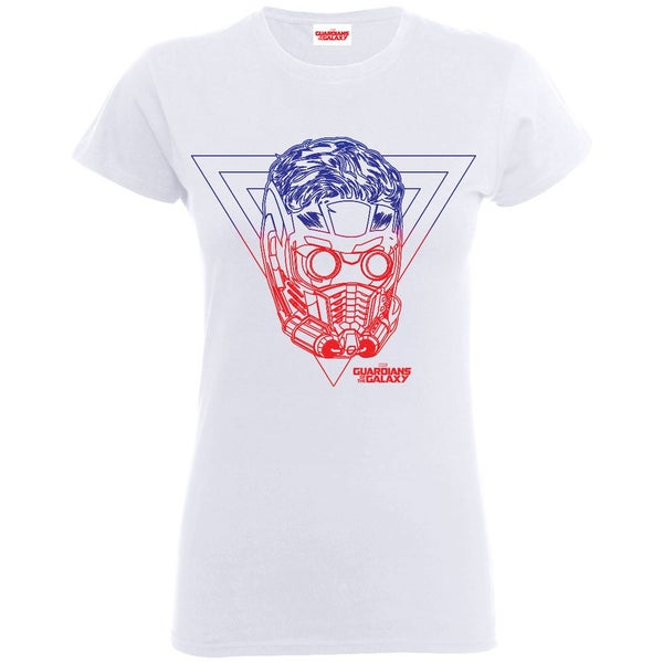 Marvel Women's Guardians of the Galaxy Star-Lord Colour Sketch T-Shirt - White