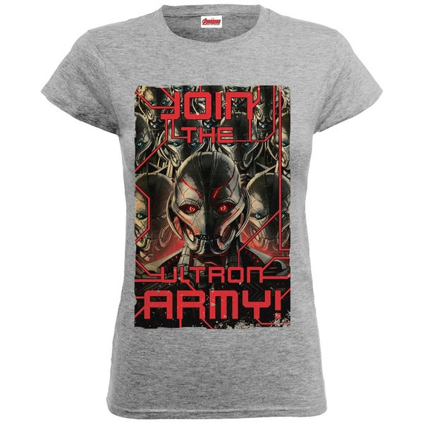 Marvel Women's Avengers Age of Ultron Join The Army T-Shirt - Heather Grey