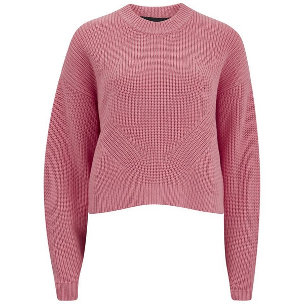 Designers Remix Women's Vato Round Cropped Sweatshirt with Rounded Sleeve - Bubble Gum
