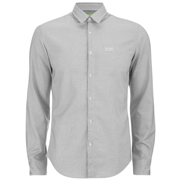 BOSS Green Men's C Buster Chest Logo Long Sleeve Shirt - Light Grey