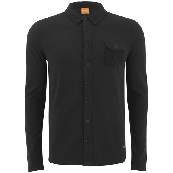 BOSS Orange Men's Pelu Jersey Long Sleeve Shirt - Black