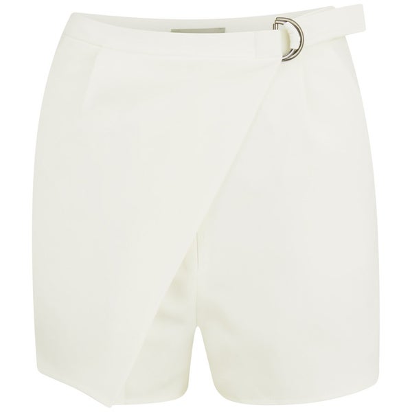 Lavish Alice Women's Crossover D-Ring Shorts - White