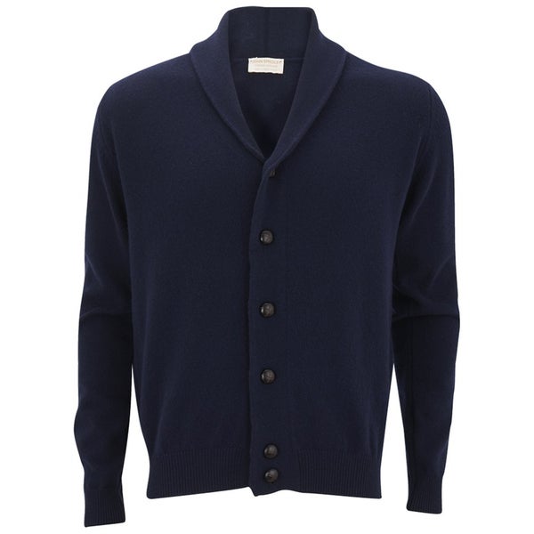 John Smedley Men's Sherwood Merino/Cashmere Button Cardigan - Midnight