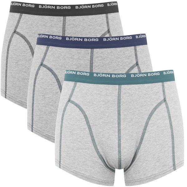 Bjorn Borg Men's Triple Pack Boxer Shorts - Grey Melange
