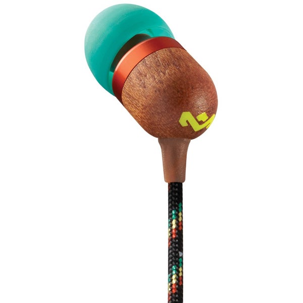The House of Marley Smile Jamaica Earphones (Includes In-Line 1 Button Mic) - Rasta Black