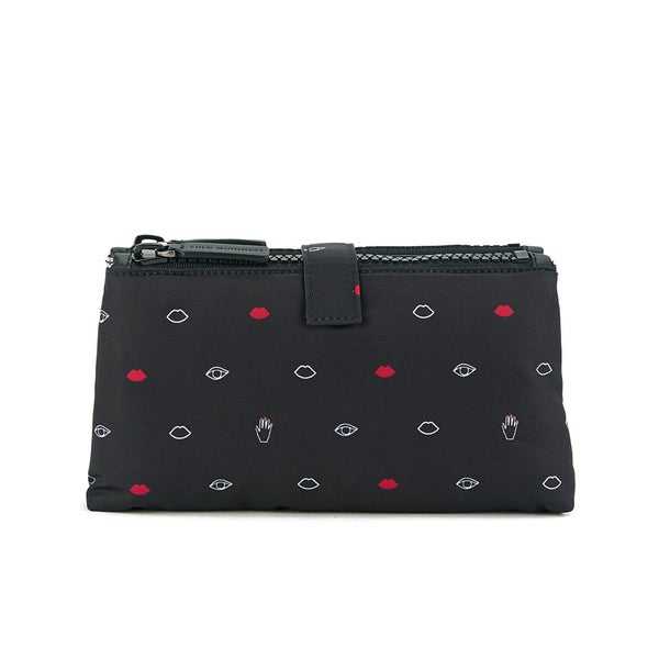 Lulu Guinness Women's Double Medium Mini Icons Make Up Bag - Black