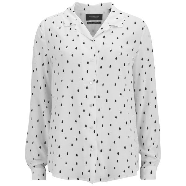 Maison Scotch Women's Drape Shirt with Allover Print - White