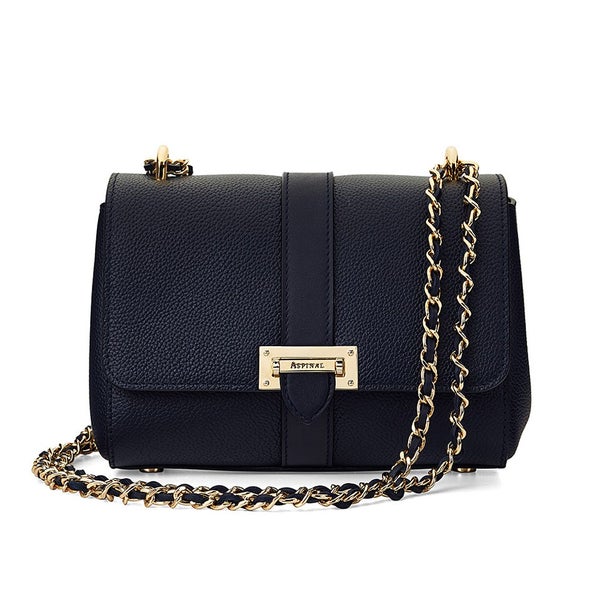 Aspinal of London Lottie Letterbox Chain Bag - Navy